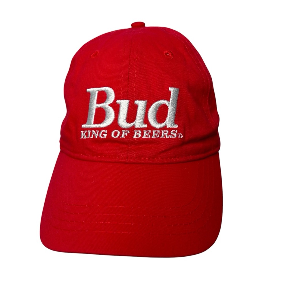 Red Embroidered Budweiser King of Beers Hat Cap Snapback